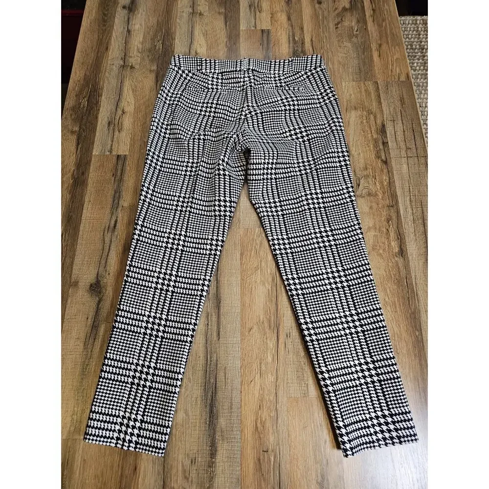Michael Kors Houndstooth Trouser Pants Women's Size 10 Stretch‎ Career Ankle